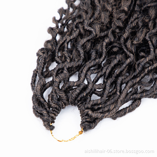 river locs corchet extension hair faux locs synhtetic hair curly ends ombre color twist braids